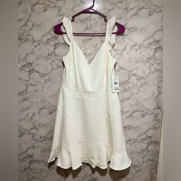 Aidan Mattox IVORY Crepe Cocktail Dress - Picture 4 of 9